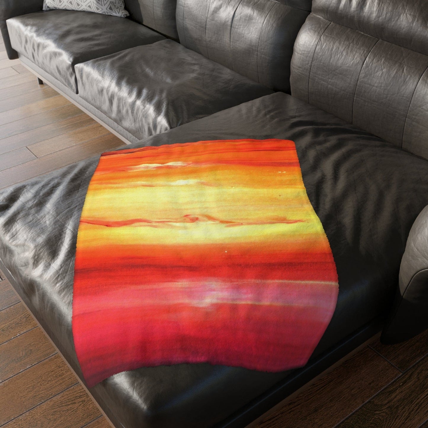 Sunset Velveteen Minky Blanket (Two-sided print)