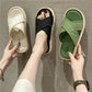 Slippers for women wearing casual soft soles in summer, with a cross shaped fairy style beach and lazy people's slippers