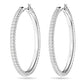 Swarovski Stone hoop earrings, White, Rhodium plated