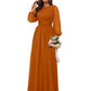 PAVERJER Burnt Orange Bridesmaid Dresses with Sleeves Crewneck A Line Chiffon Pleated Formal Dress for Wedding Gust Size 4