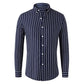 Formal Striped Shirts for Men UK Sale Clearance Long Sleeve Button Down Dress Shirt Casual Simple Lapel Work Office Commuting Shirt Navy