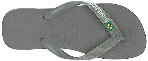 Havaianas, Unisex Adults, Brasil Logo, Flip Flop, Steel Grey/Steel Grey, 4.5/5 UK