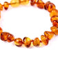 SilverAmber Jewellery UK New Baltic Amber Anklet Bracelet Cognac - Handmade 100% Genuine Amber Polished Beads - Premium Quality - Sizes 12-27 CM - (Size: 12 CM)