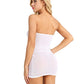 ranrann Women's See Through One Piece Bodycon Mini Tube Dress Nightclub Teddy Lingerie Dresses White Seamless One_Size