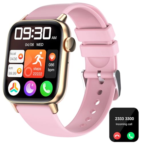 GT HITGX Smart watches for women (Answer/Make Calls), 1.85" Fitness Tracker, Fitness Watch Blood Oxygen/Heart Rate Monitor/Sleep Monitor, Step Counter for iPhone & Android