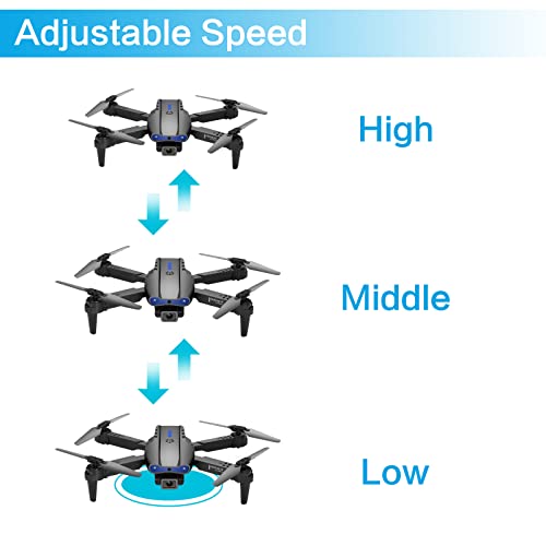 JOJODAN Mini Drone with Camera for Kids - Foldable RC Quarcopter with 3 Rechargeable Batteries Headless Mode One Key Flying 3D Flips Gift for Kids, Black