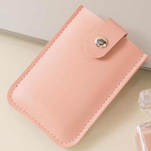 ASIEIT Wallet Multi-Card Slots Pull Out Card Holder Ultra-Thin Card Holder with Press Button Minimalist for Money Cards (Pink)