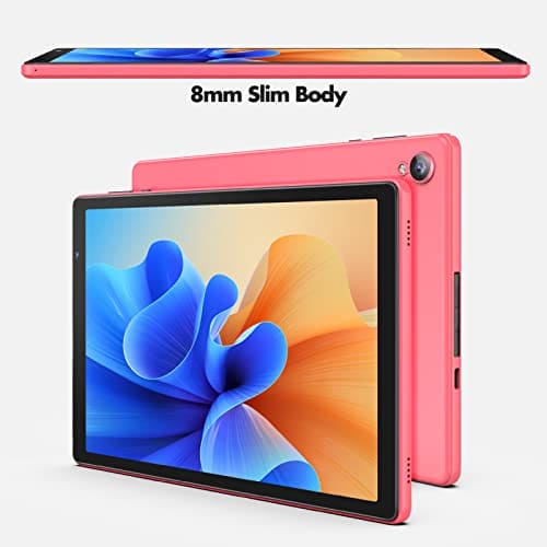 PRITOM 10 inch Android 12 Tablet,2GB RAM, 32GB ROM, 6000Mah, Expand to 512GB, Quad Core Processor, 10 inch Tablet, Android Tablets HD IPS Screen, Camera, Wi-Fi, Bluetooth, Tablet PC(Pink)