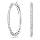 Swarovski Stone hoop earrings, White, Rhodium plated