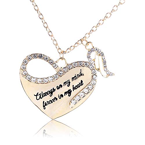 Janly Clearance Sale Women Necklaces & Pendants, The Diamond-encrusted Angel Wing Love Necklace Highlights Your Personality, Valentine's Day Birthday Jewelry Gifts for Ladies Girls (Gold)