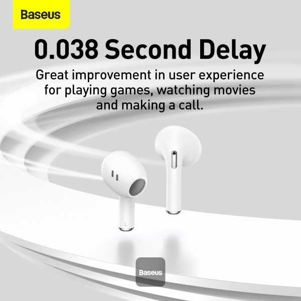 Baseus Bowie E8 True Wireless Bluetooth Earphones, BT 5.0, IPX5, TWS White (NGE8-02)