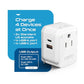 Ceptics UK, Ireland Power Adapter Travel, Safe Dual USB & USB-C 3.1A - 2 USA Socket - Compact & Powerful - Use in Hong Kong, England, Dubai, Saudi Arabia - Includes Type G Swadapt Attachments