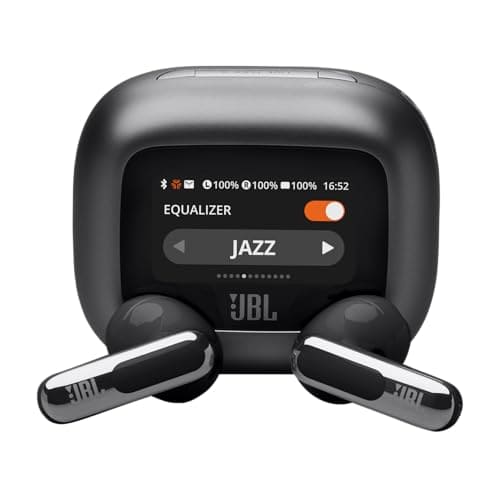 JBL Live Flex 3, Wireless Earbud Headphones with Bluetooth, 50h Battery Life, True Adaptive Noise Cancelling and High-Resolution Signature Sound, IP54 Waterproof, Open-Back Stick Design, Black