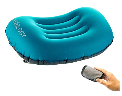 TREKOLOGY Ultralight Inflating Travel/Camping Pillows - Compressible, Compact, Inflatable, Comfortable, Ergonomic Pillow for Neck & Lumbar Support and a Good Night Sleep While Camp, Backpacking