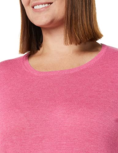 Amazon Essentials Women's Lightweight Long-Sleeved Scoop Neck Tunic Jumper (Available in Plus Size), Pink Heather, L