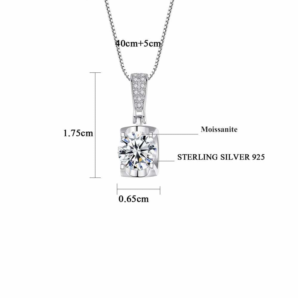 Jewel Panda Women's Sterling Silver Minimalist Moissanite Zirconia Necklace(Silver)