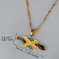 Gold Jamaica Flag Map Country Necklace Pendant 45cm chain