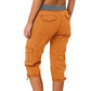 HOOUDO Items Under 1 Pound 3/4 Cargo Shorts Capri Pants for Women UK Summer Cropped Leggings for Women with Lace Summer Tops for Women UK Clearance Prime Items Under 5 P Orange