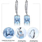 LOKILOKI Genuine 925 Sterling Silver Sky Blue Topaz Drop Earrings Elegant Gemstone Wedding Engagement Jewelry For Women Gifts