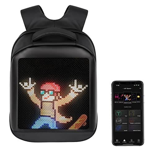 arimepi Led Backpack Multifunctional Laptop Backpack Laptop Backpack with Led Display DIY Fashion Backpack For Daily Use