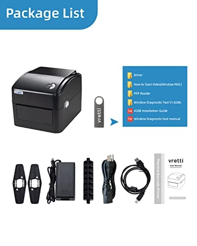 vretti Thermal Bluetooth Label Printer Bluetooth Shipping Label Printer,Thermal Label Printer 4x6 With Compatible with Windows and Linux Systems,Not Compatible with Mac OS