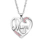 Nimteve Mum Gifts Birthday for Mum From Daughter Son Gifts for Mum Necklace Silver Necklace Heart Pendant Necklaces Chain For Women Mothers Day Christmas Thanksgiving Valentines Gift (Pink)