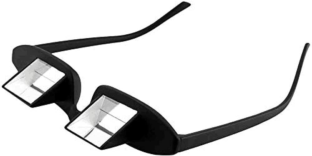 okcsc Lazy Glasses 90° Laying Down Prism Glasses Horizontal Bed Reading Glasses High Definition for Reading Watching TV Phones -Small