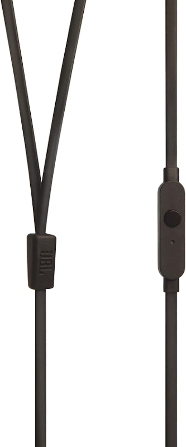 JBL Tune 110 Earbuds - Wired in-Ear Headphones with 1-Button Remote, Signature Sound for Rich Audio Experience, Includes Velvet Carrying Pouch