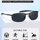 kimorn Polarized Sunglasses For Men Retor Rectangle Frame Classic Sun Glasses K0535 (Black)