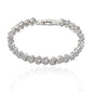 mciskin Bracelets for Women Crystal Zircon Roman Style White Silver Plated CZ Classic Tennis Bracelet (A-Silver)