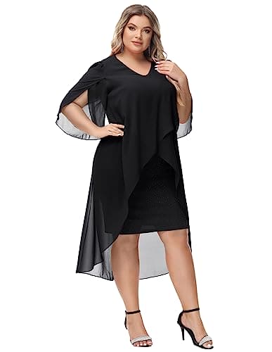 Hanna Nikole Beautiful Ball Gowns Women's Elegant Pencil Dresses for Wedding Black 22 Plus Plus