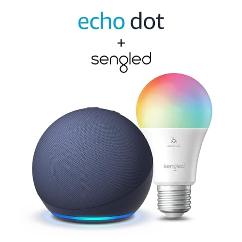 Echo Dot (5th generation, 2022 release) | Deep Sea Blue + Sengled LED Smart Light Bulb (E27), Works with Alexa - Smart Home Starter Kit