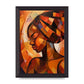 Lithobee - African Womans Warmth in Abstract Home Wall Art Prints - A4 Black Abraded Frame