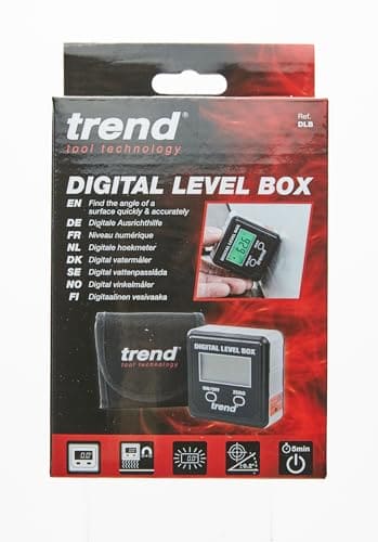 Trend Digital Level Box and Angle Finder (Magnetic Base & LCD Display) for Woodworking and Accurate Table/Mitre Saw Angle Setting, DLB , Black