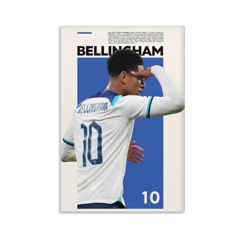 LUUJPWLN Jude Bellingham England Sports Poster High Resolution Soccer Fan Gift Idea Fifa World Cup Canvas Poster Bedroom Decor Landscape Office Room Decor Gift 08x12inch(20x30cm)