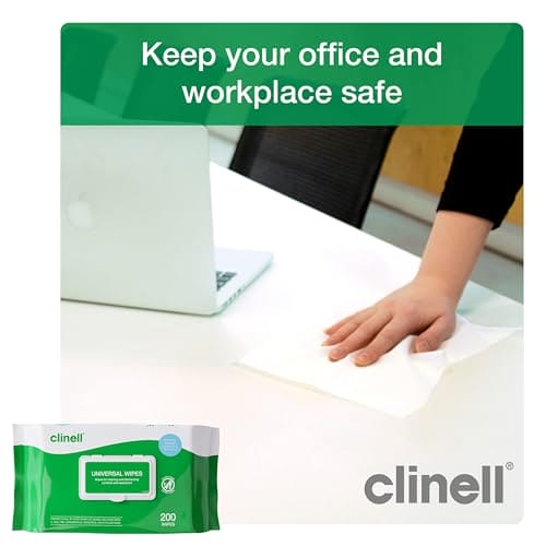 Clinell Universal Cleaning and Disinfectant Wipes for Surfaces - Pack of 200 Wipes - Multi Purpose Wipes, Kills 99.99% of Germs, Quick Action - 275mm x 200mm