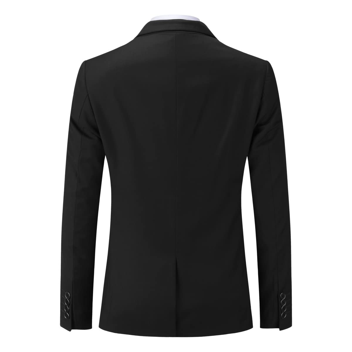 YOUTHUP Men's 2 Piece Slim Fit Suits 1 Button Business Wedding Suit Formal Blazer and Trousers, Black, XL