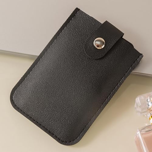 ASIEIT Ultra-Thin Card Holder Wallet Multi-Card Slots Pull Out Card Holder with Press Button PU Leather for Money Cards (Black)