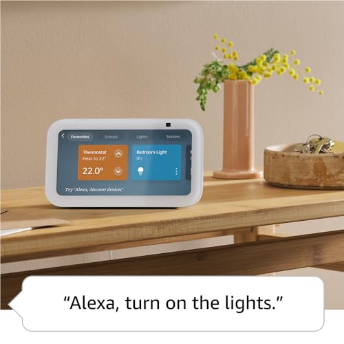 Echo Show 5 (Newest gen) | Smart display and alarm clock with clearer sound | Charcoal