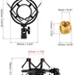 QWORK Universal Microphone Shock Mount Holder Adapter Clamp Clip, 2 Pack Anti-Vibration Mic Holder with Adapter Screws, for 48-51mm Studio Condenser Mics