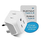 Ceptics UK Travel Plug Adapter, 2 in 1 Type G Adapter, US to UK Adapter, Ireland, Dubai Travel Adapter with Dual USA Inputs, CE, RoHS - HK Outlet Adapter, 3 Pack