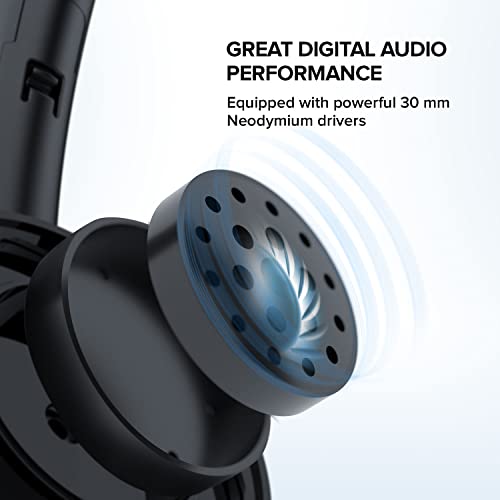 CREATIVE HS-220 USB On-ear Headset with Noise-cancelling Condenser Boom Mic, Inline Mic Mute/Volume Control, Plug-and-play for Video Calls