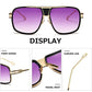 kimorn Sunglasses For Men Retor Goggle Metal Frame Classic Eyewear AE0336 (Gold Frame Gradient Purple Lens, 62)