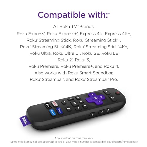 Roku Voice Remote Pro | Rechargeable TV Remote Control with Hands-free Voice Controls, Headphone Mode & Lost Remote Finder - Replacement Remote Compatible with Roku TV, Roku Players, & Roku Audio