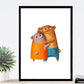 Nacnic Set of 2 prints bears love animals, in A4 size Poster. Frameless