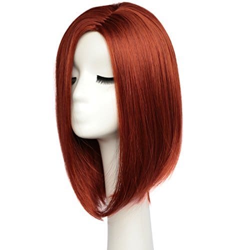 BESTUNG Short Bob Red Wigs for Women Neck Length Full Wig Natural Honey Red color Looking with Wig Cap(12 inch)