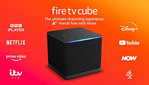 Amazon Fire TV Cube (Newest gen) | Hands-free streaming media player with Alexa, Wi-Fi 6E, 4K Ultra HD