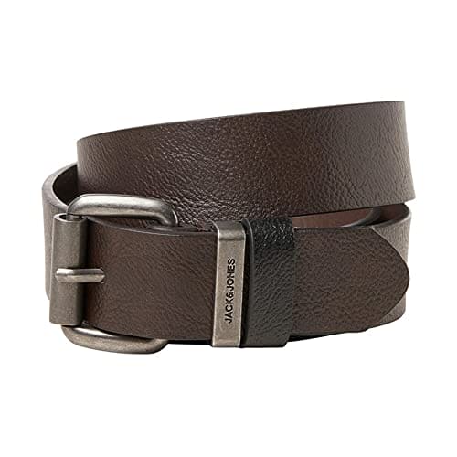 JACK & JONES Men's Jacaron Belt, Brown Stone, 80 cm