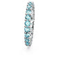 Swarovski Matrix Ring, Blue Round-Cut Crystals on a Rhodium Plated Band, from the Matrix Collection, Size 55