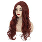 Siudus Womens Dark Red Curly Long Wig Burgundy Wavy Middle Part Wigs Synthetic Heat Resistant Fiber Hair Wig for Cosplay Halloween Use